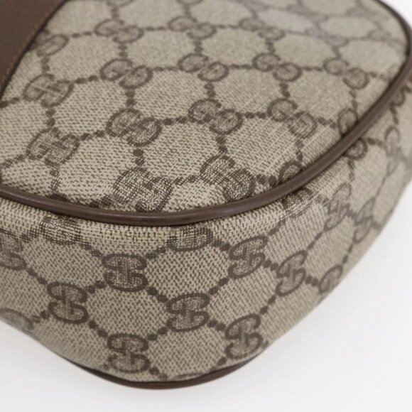 GUCCI GG Supreme Web Sherry Line Clutch Bag PVC Beige Gold 89 01 034 Auth 147495 - Picture 9 of 16